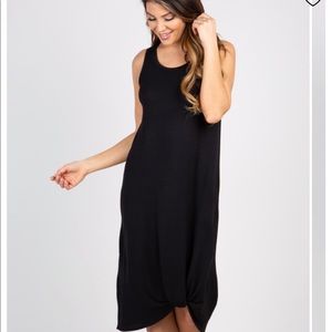 Pinkblush Black Midi Knotted Dress